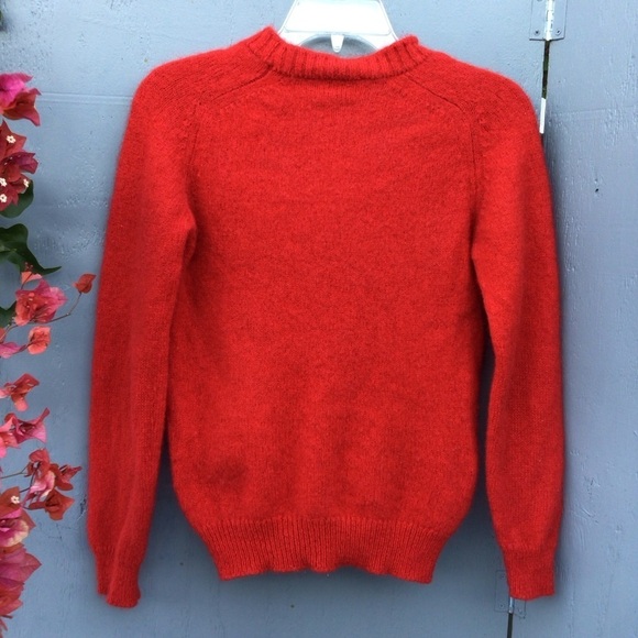 Alan Pain Chunky Red Shetland Wool Vintage Unisex Pullo Size M Sweater - Picture 2 of 8